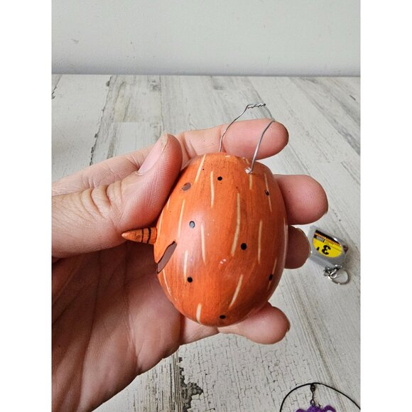 Mini pumpkin jack-o'-lantern ornament pro bird tree Halloween decor - Picture 6 of 9